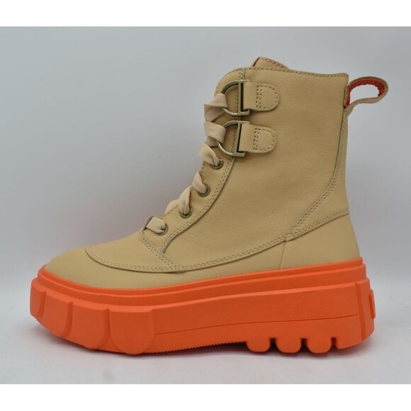 Sorel Womens Size 9 Caribou X Ceramic Orange Waterproof Leather Platform Boots - Picture 7 of 11